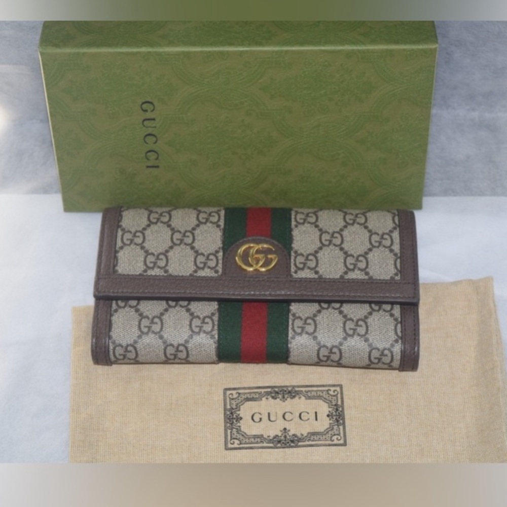 Gucci Ophidia Continental Wallet GG Supreme Canvas Beige Brown - Picture 6 of 10